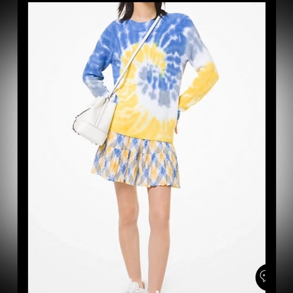 Michael Kors Tie Dye Supima Cotton Sweater Medium EUC